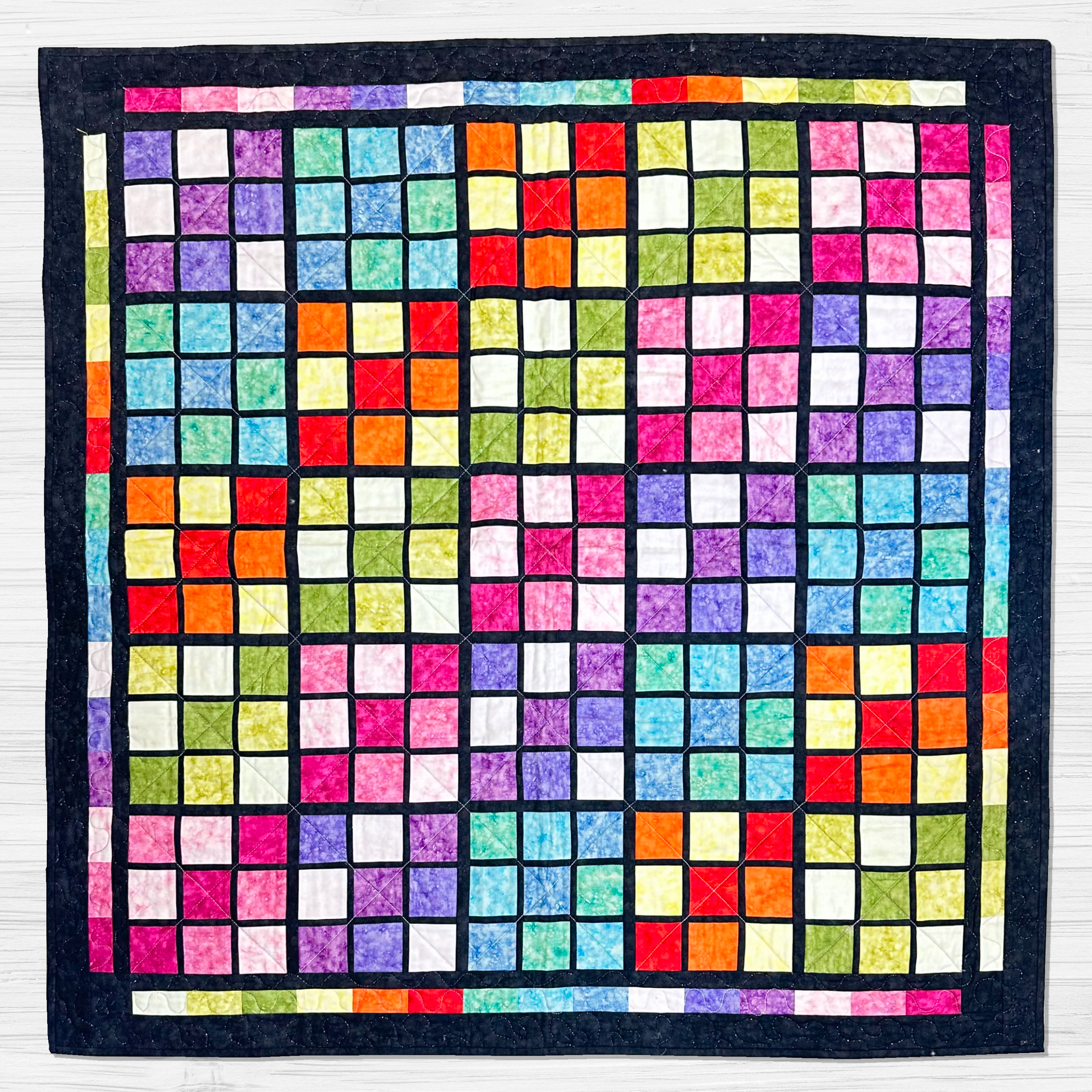 Premium 100% Cotton Lap Quilt- 104cm x 104cm (Rainbow) (Slight Damage)
