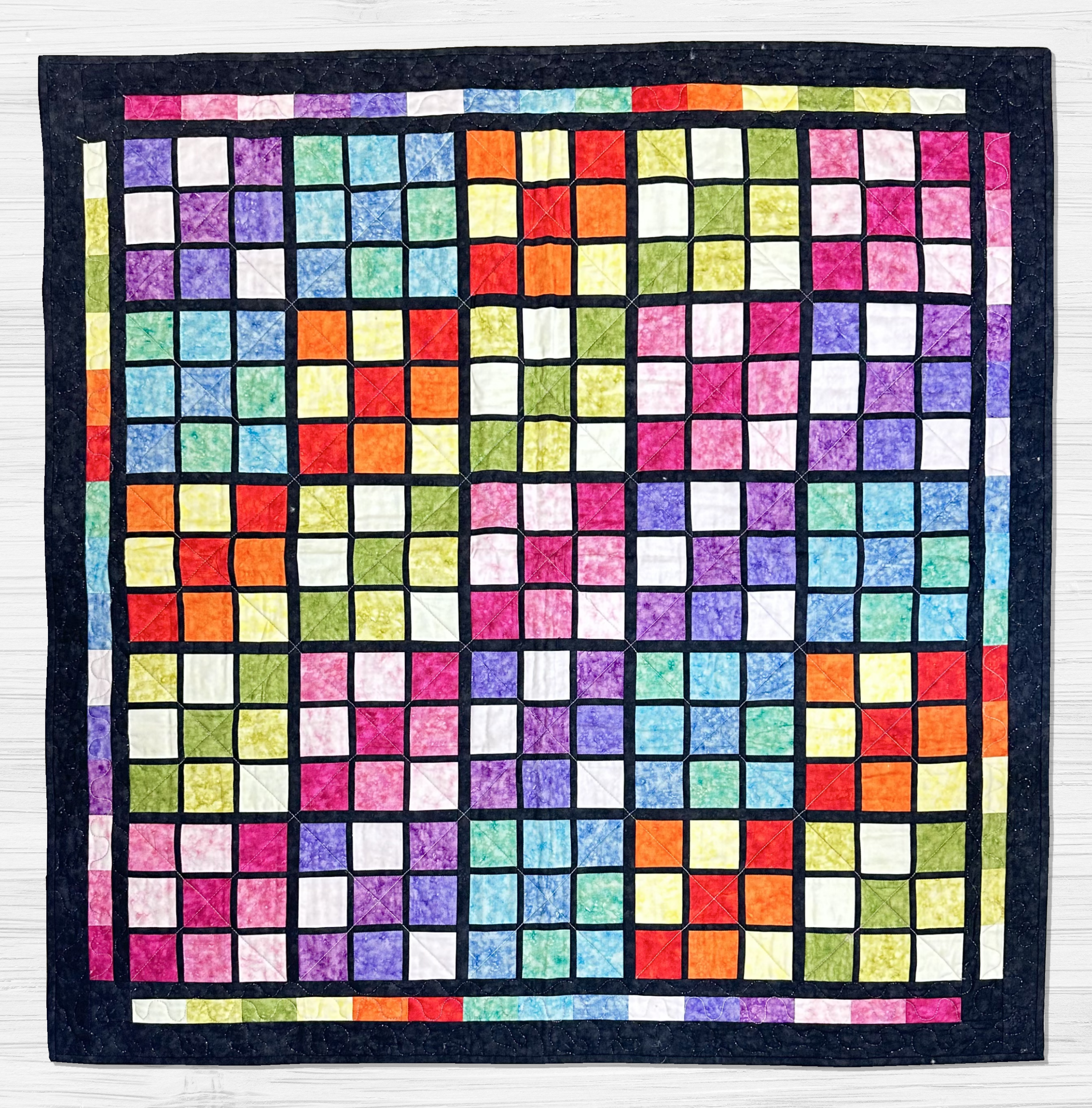 Premium 100% Cotton Lap Quilt- 104cm x 104cm (Rainbow) (Slight Damage)