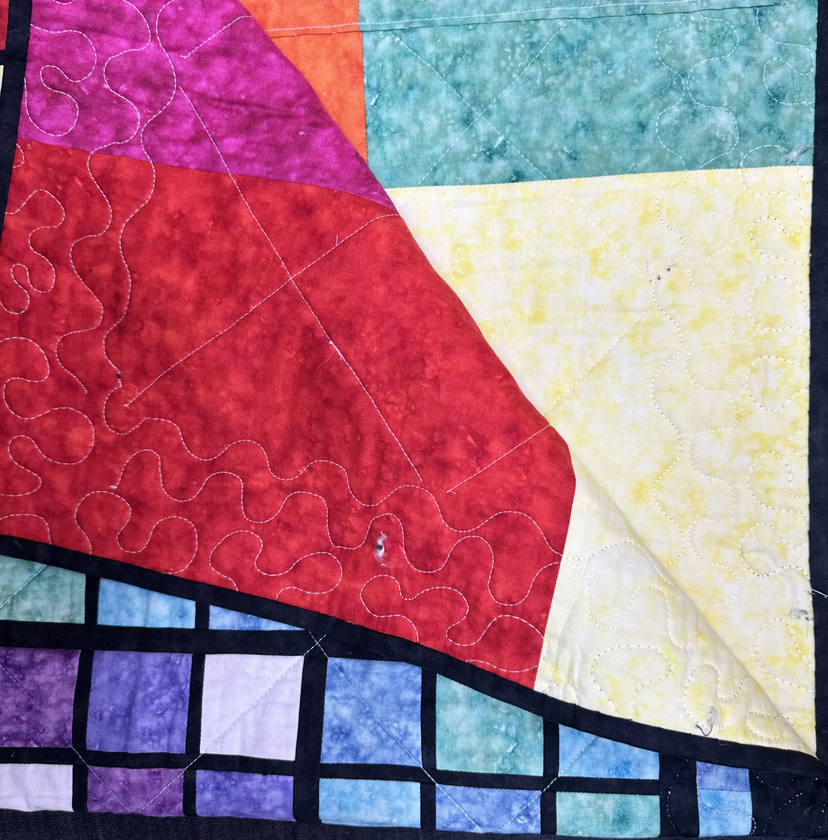 Premium 100% Cotton Lap Quilt- 104cm x 104cm (Rainbow) (Slight Damage)