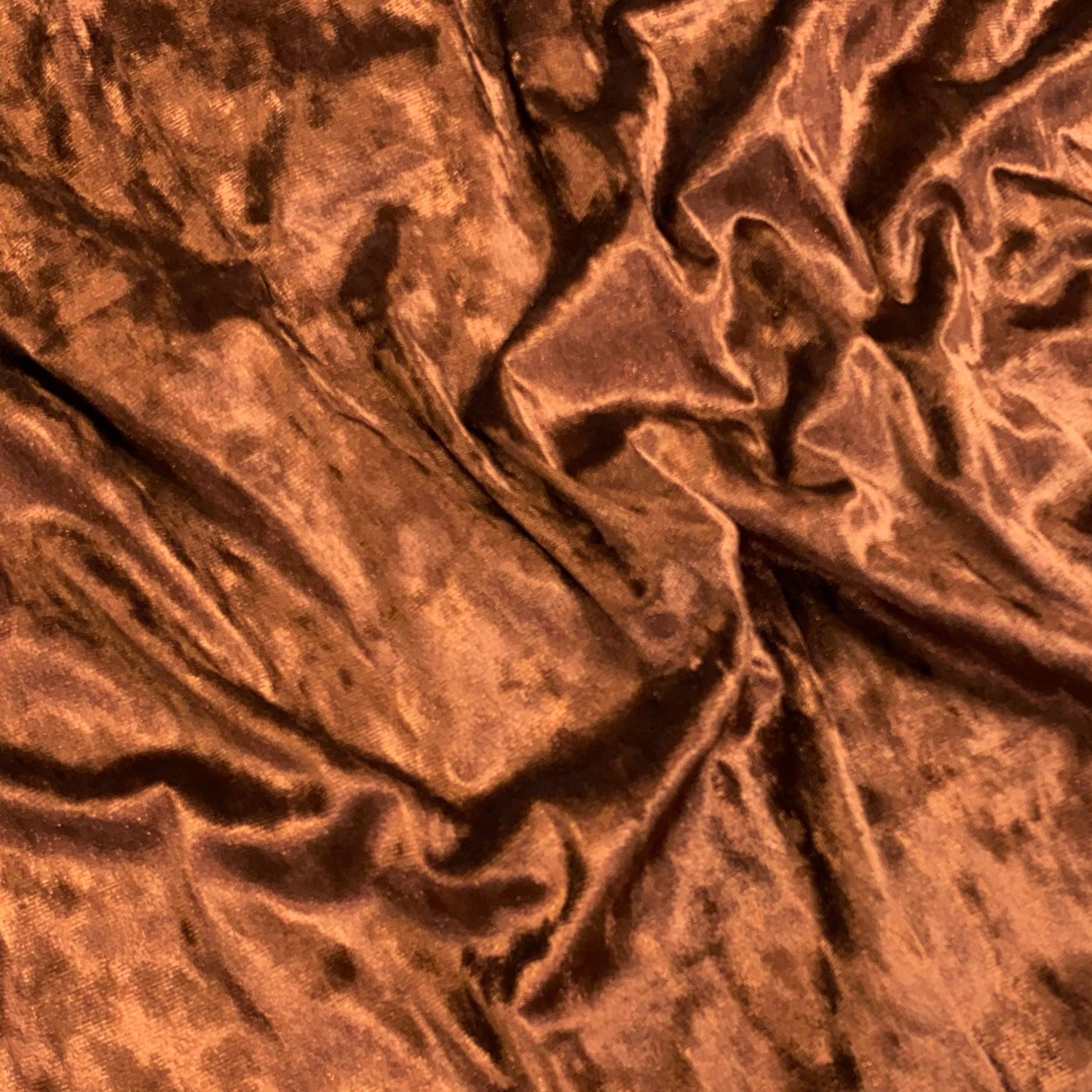 3 Metres, Crushed Spandex velvet, 'BROWN' -55" Wide