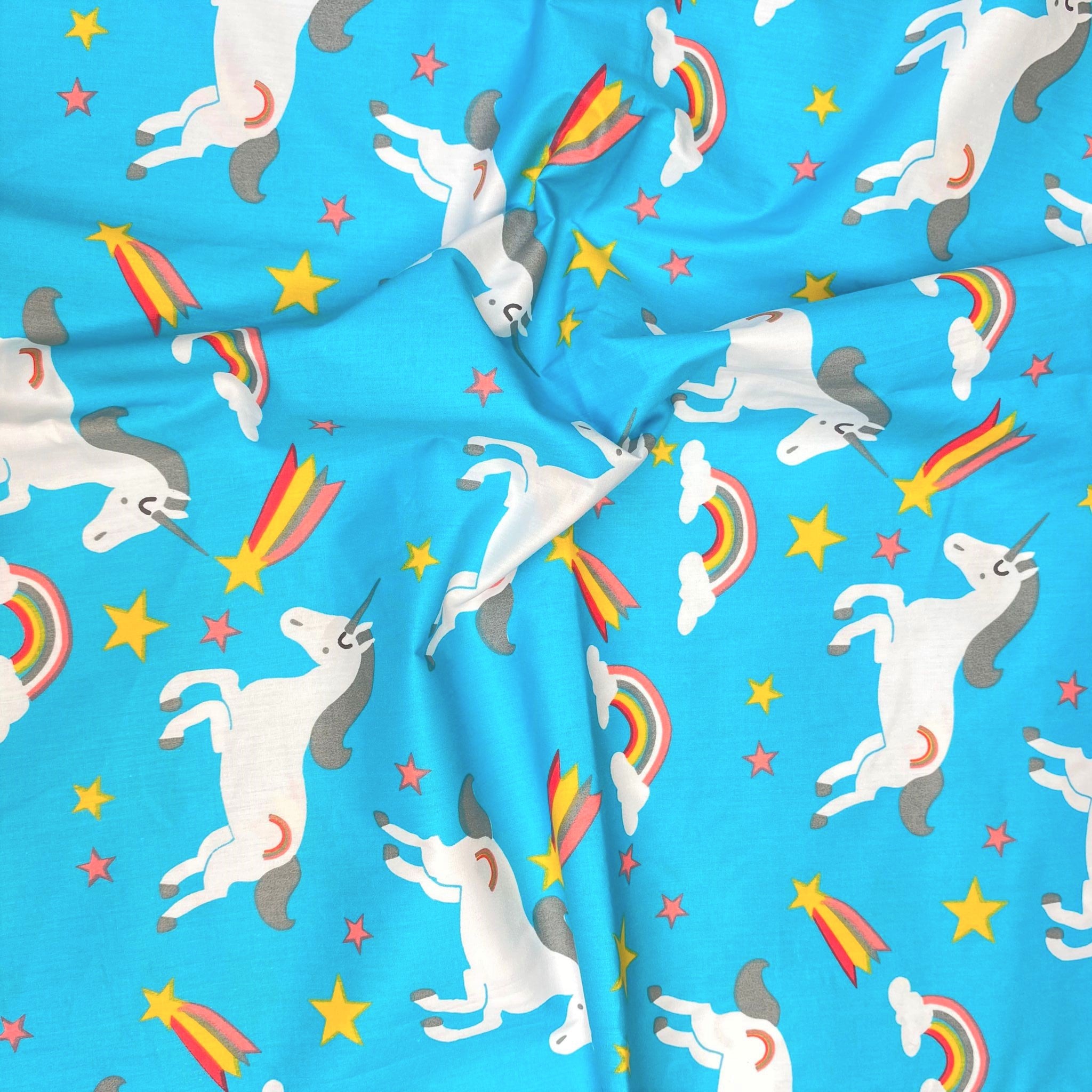 Printed Organic Cotton, 100% Cotton, 'Unicorn' - 45" Wide (3 Metre)