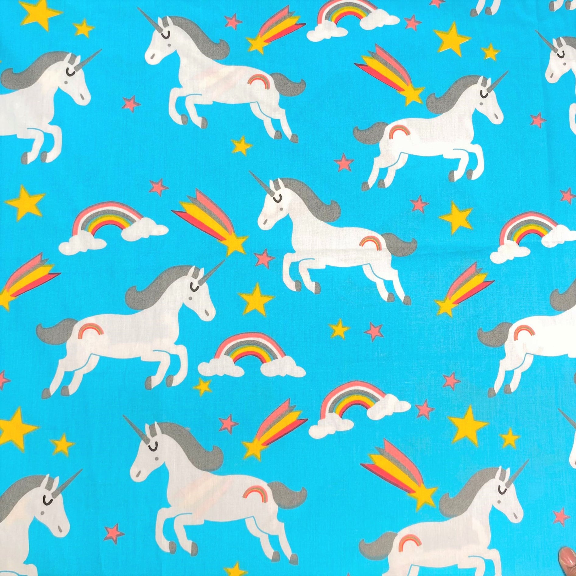 Printed Organic Cotton, 100% Cotton, 'Unicorn' - 45" Wide (3 Metre)