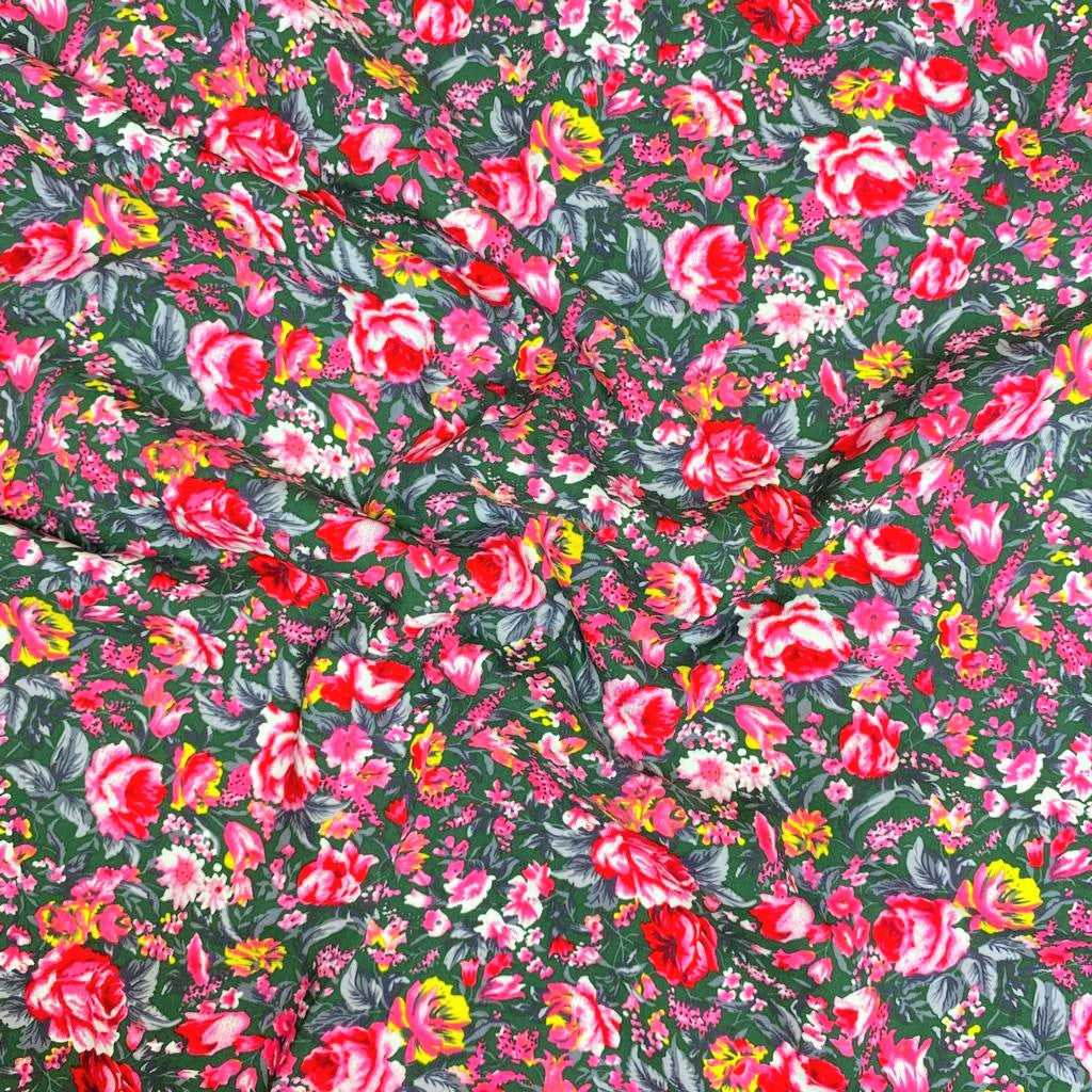 3 Metre Cotton Feel Printed Viscose, 'Pine' - 55" Wide