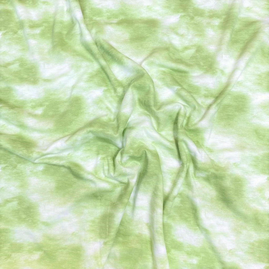 3 Metres Premium quality Cotton Jersey, 'Green & White' - 55" Wide