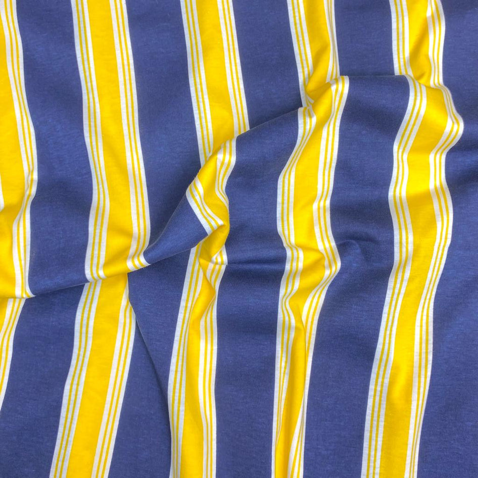 3 Metres Premium quality Cotton Jersey, 'Navy & Yellow' - 58" Wide