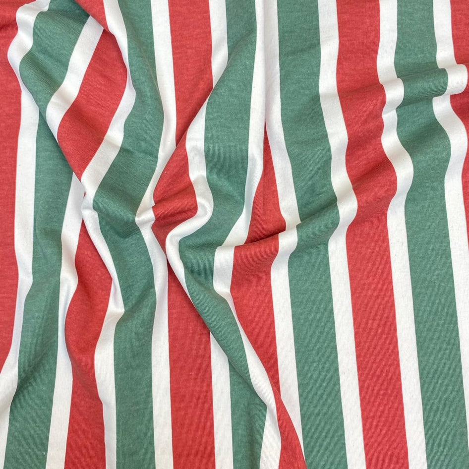 3 Metres Premium quality Cotton Jersey, 'Berry & Basil' - 58" Wide
