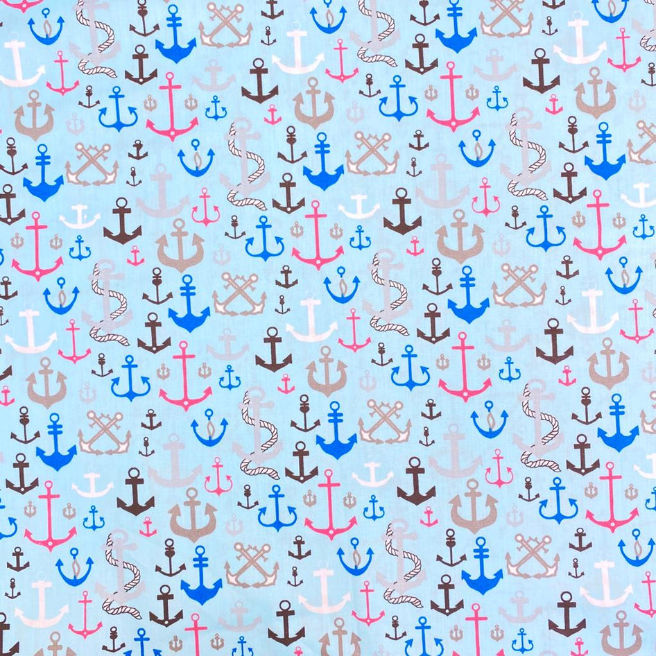 3 Metre Printed Organic Cotton, 'Blue' - 45" Wide