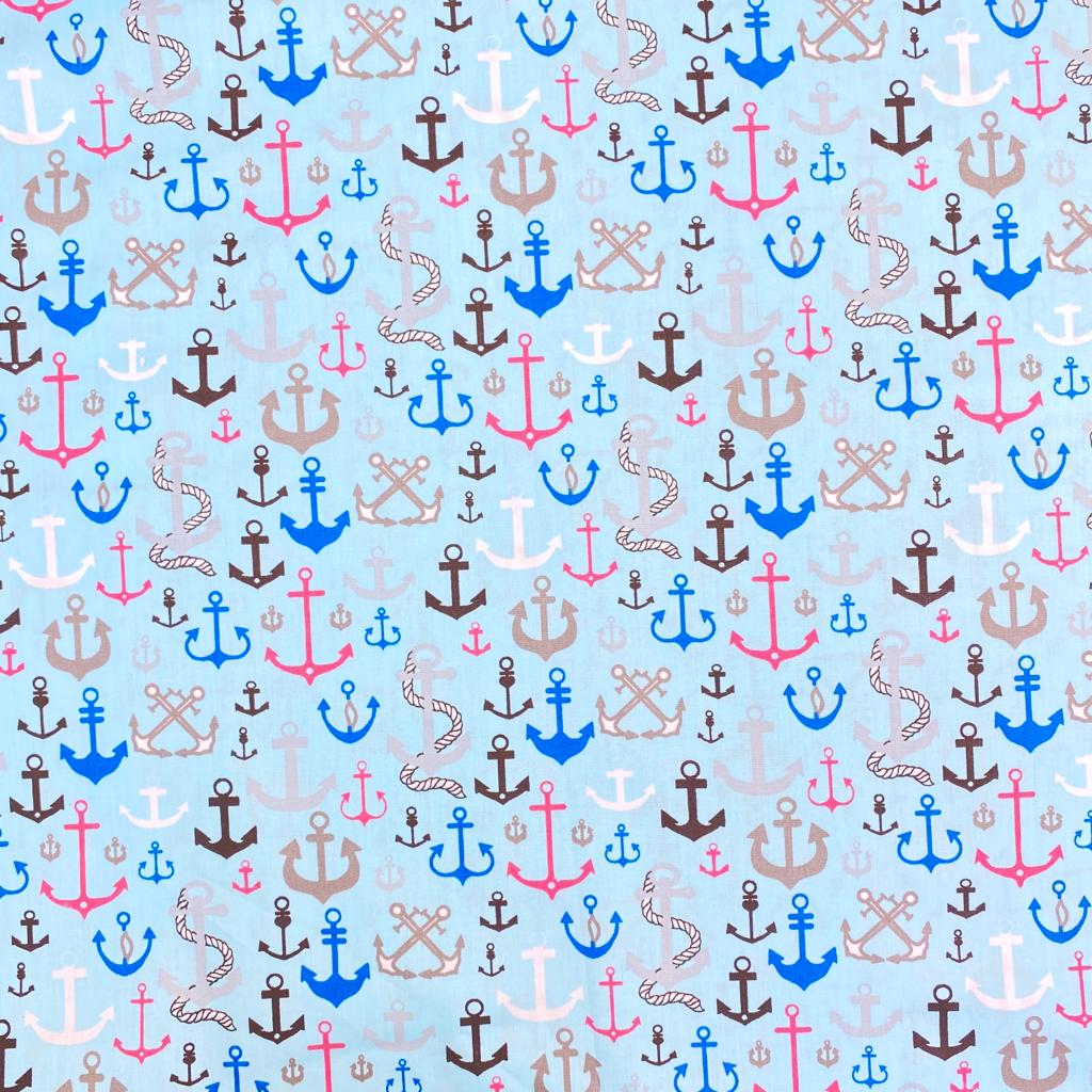 3 Metre Printed Organic Cotton, 'Blue' - 45" Wide