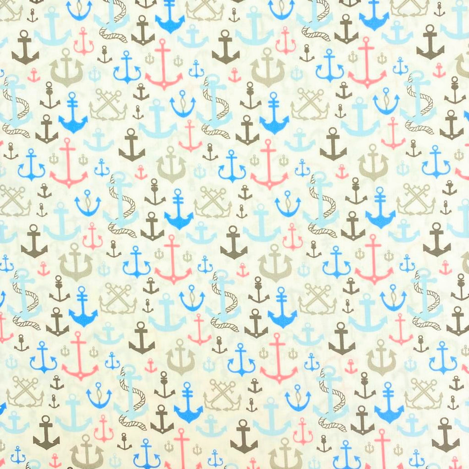 3 Metre Printed Organic Cotton, 'White' - 45" Wide