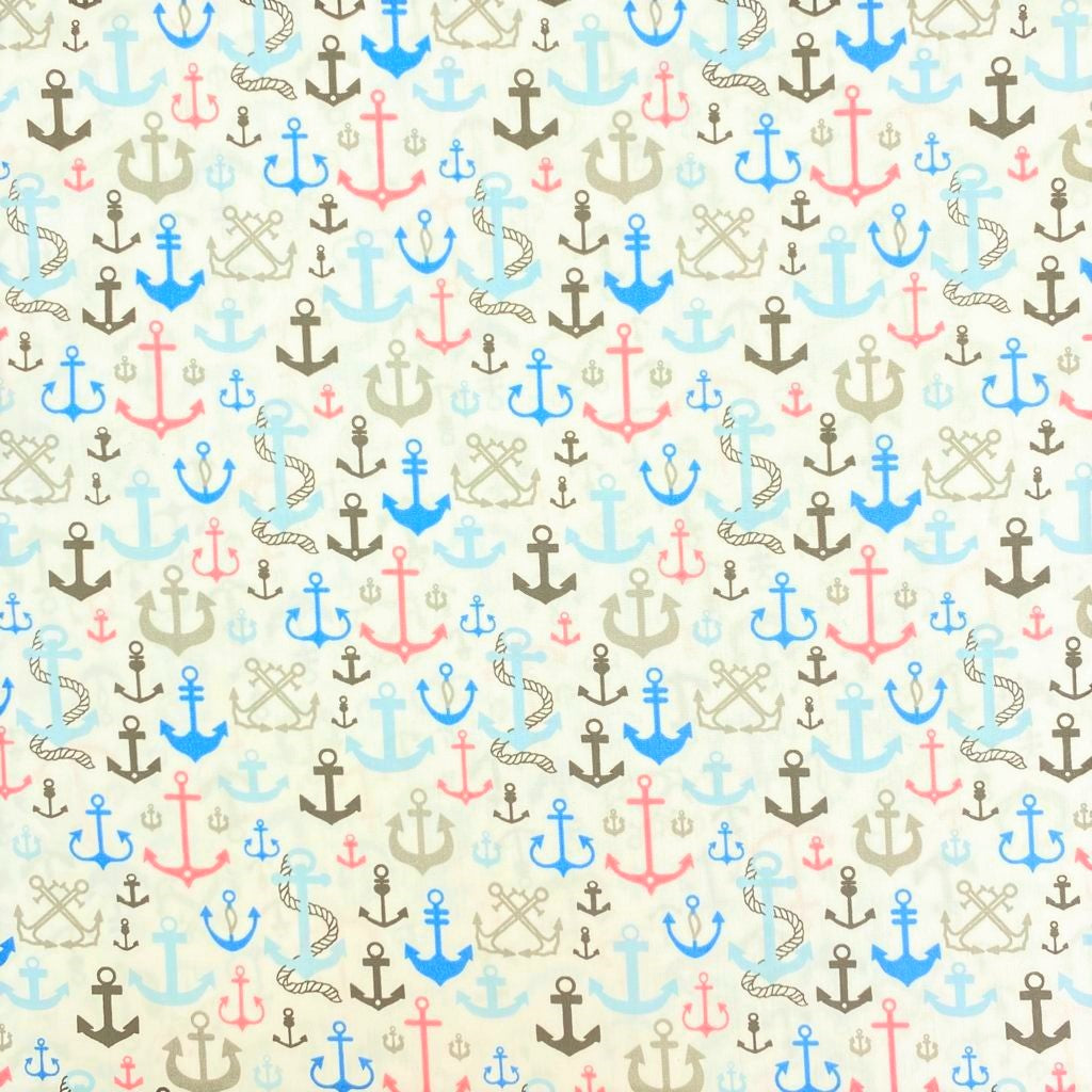 3 Metre Printed Organic Cotton, 'White' - 45" Wide