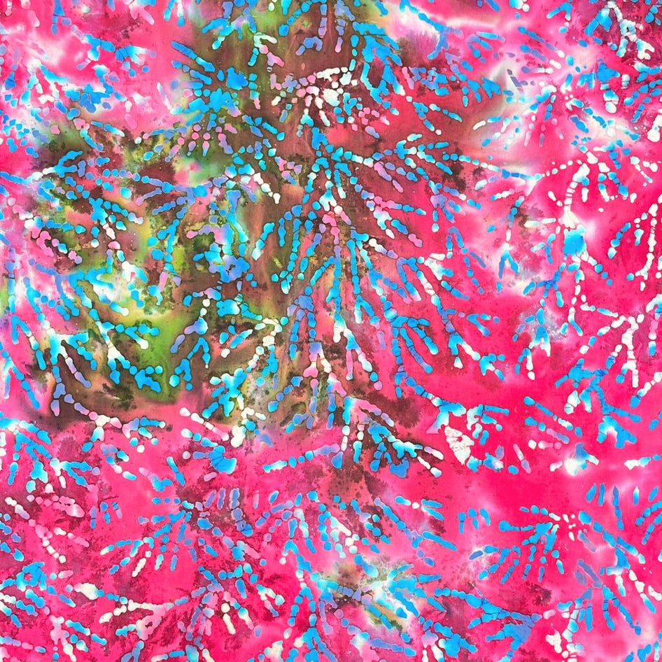 3 Metres Hand Printed Bali Batik, 'Cerise' - 45" Wide