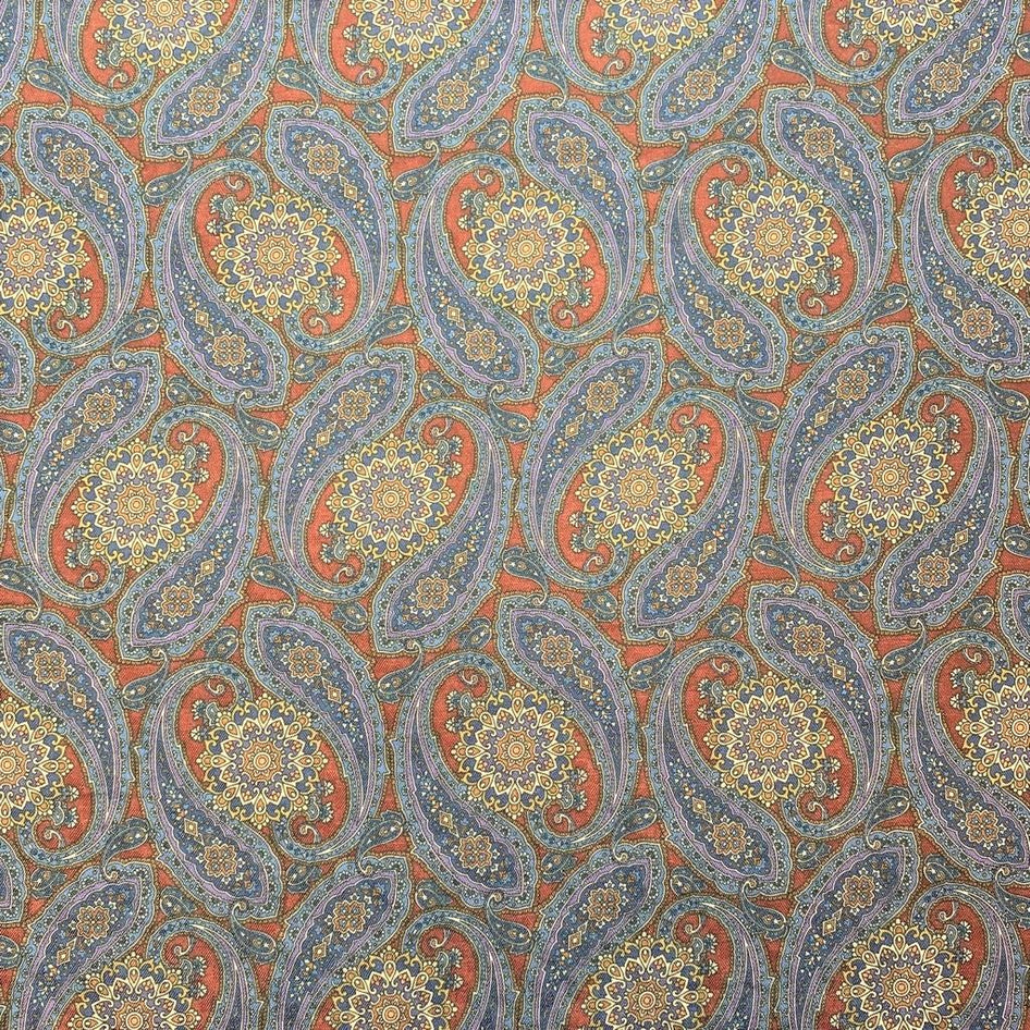 3 Metres Printed Cashmere Effect, 'Navy Paisley' - 45" Wide