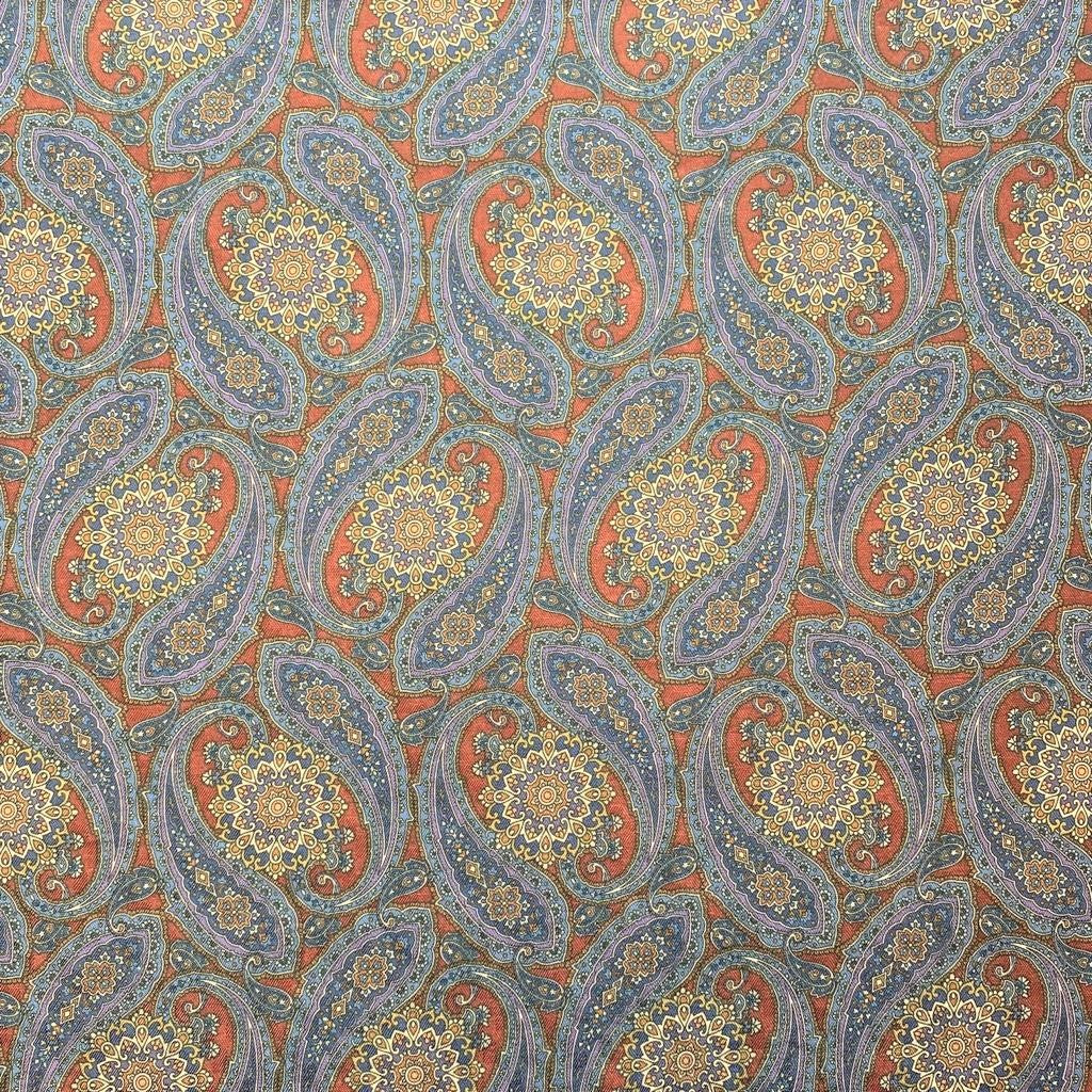 3 Metres Printed Cashmere Effect, 'Navy Paisley' - 45" Wide