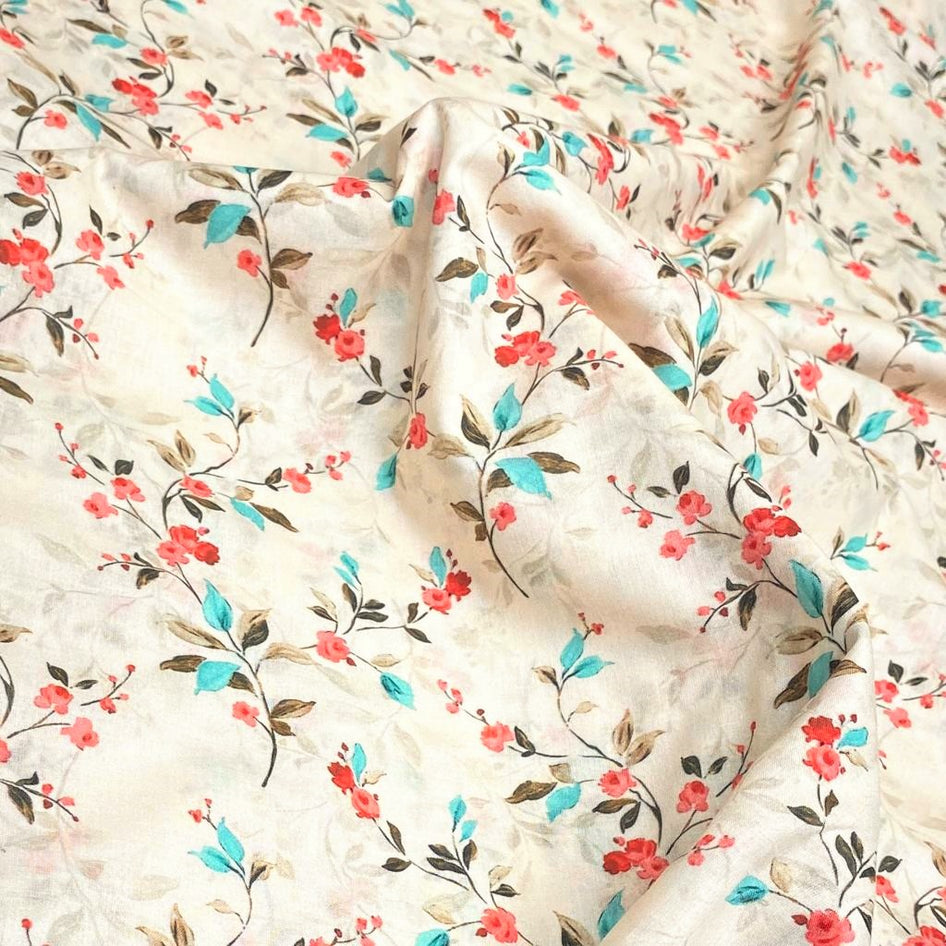 3 Metres Printed Cotton Lawn, 'Champagne Peach' - 58" Wide