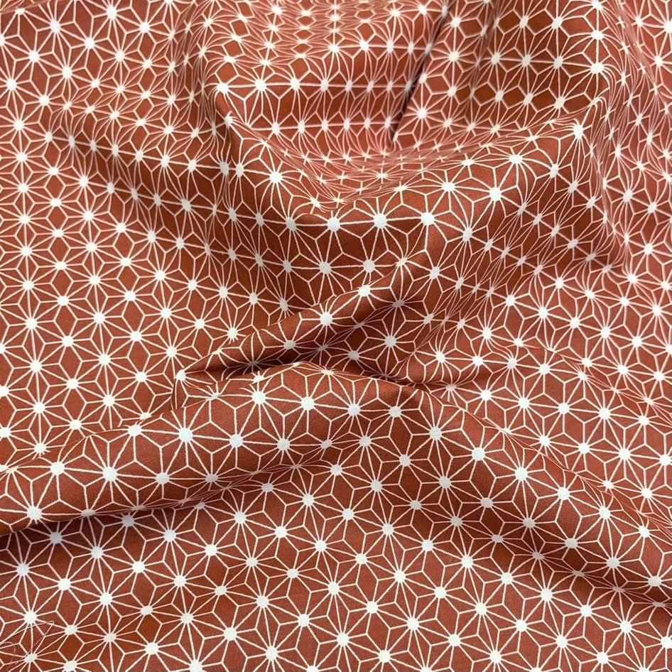 Digital 100% Cotton Poplin, 'Rust' - 63" Wide