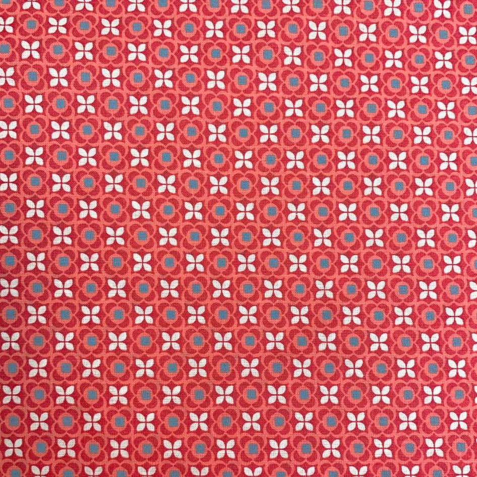 Digital 100% Cotton Poplin, 'Coral Red' - 63" Wide