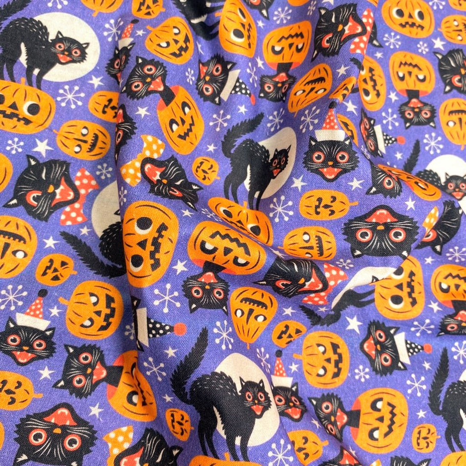 Halloween Themed Cotton, 'Cats' - 45" Wide