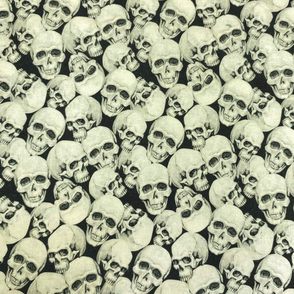Halloween Themed Cotton, 'Skull' - 45" Wide