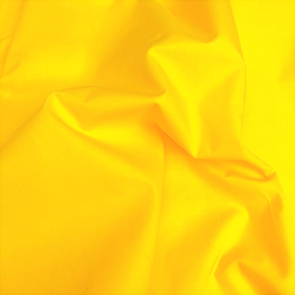 Per Metre, Plain Cotton Poplin, 'Yellow' - 43" Wide