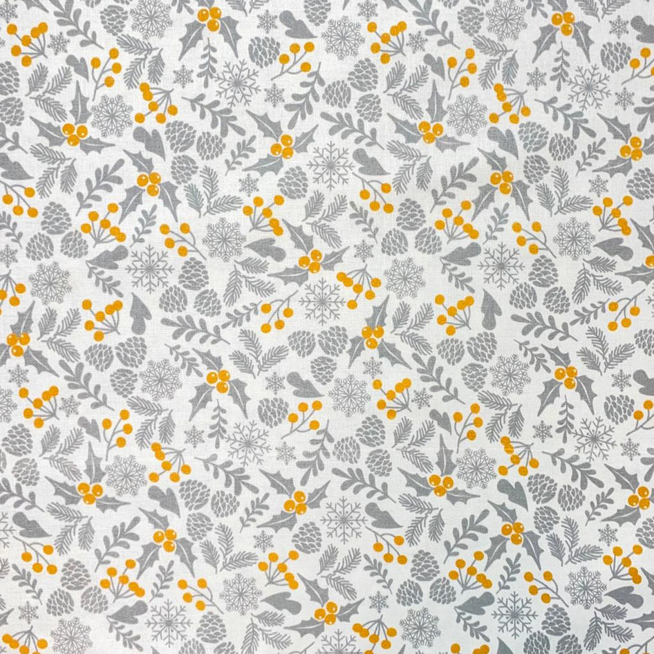 Printed Christmas Cotton, 'Snowflakes' - 45" Wide