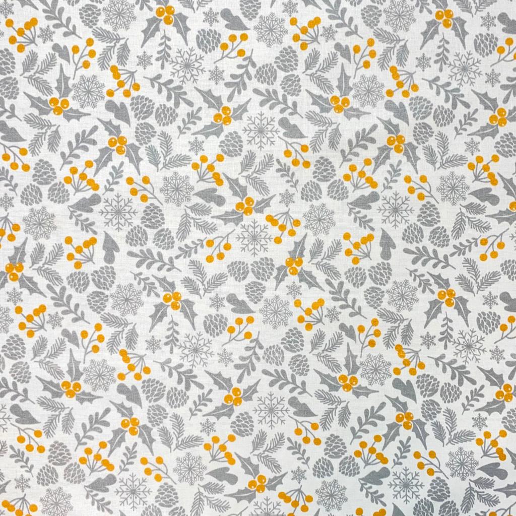 Printed Christmas Cotton, 'Snowflakes' - 45" Wide