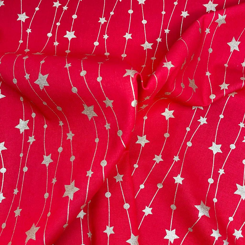 Printed Christmas Cotton, 'Stars' - 45" Wide