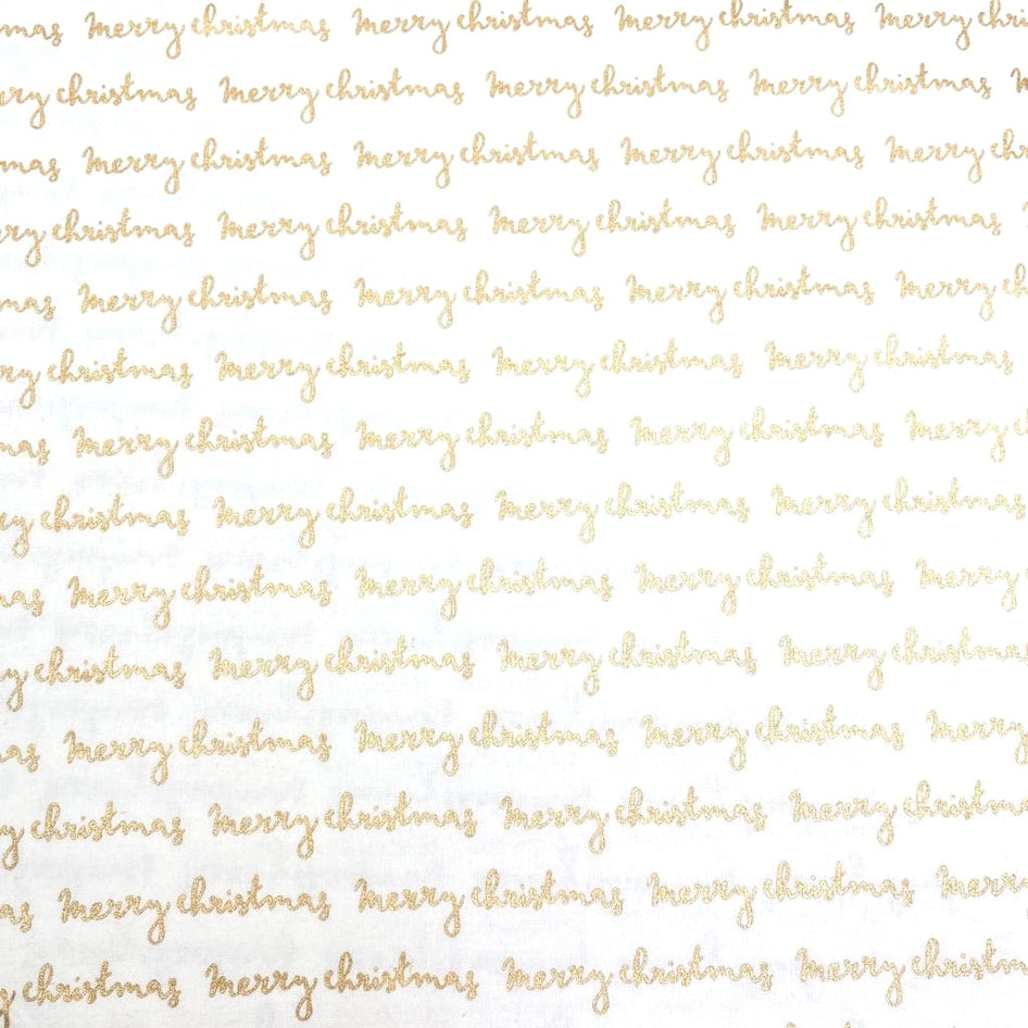Printed Christmas Cotton, 'Merry Christmas' - 45" Wide