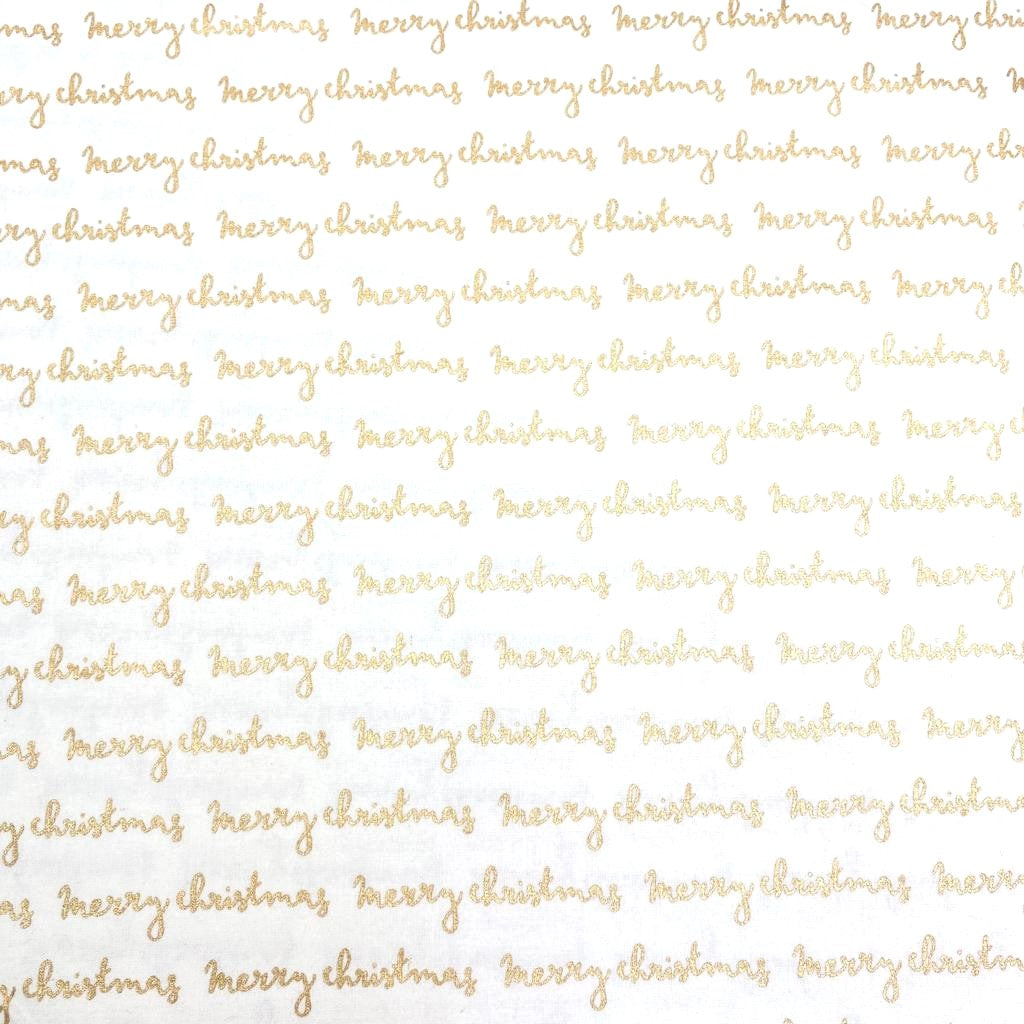 Printed Christmas Cotton, 'Merry Christmas' - 45" Wide
