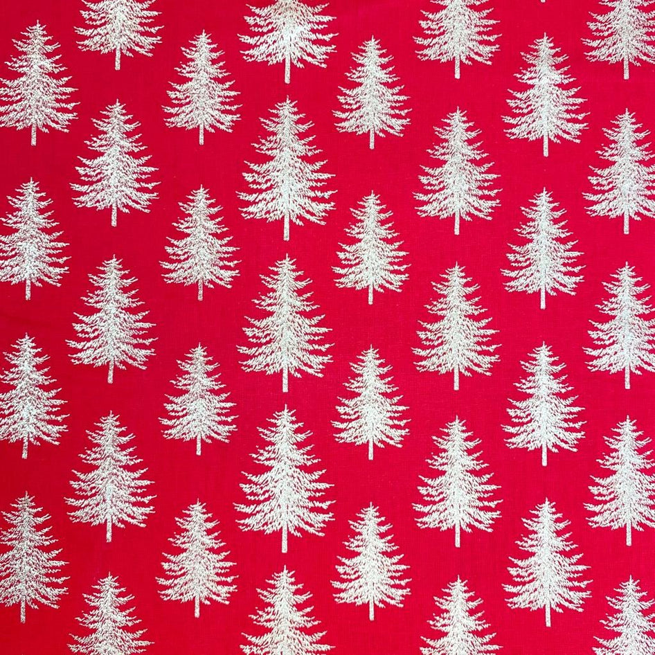 Printed Christmas Cotton, 'Christmas Red' - 45" Wide