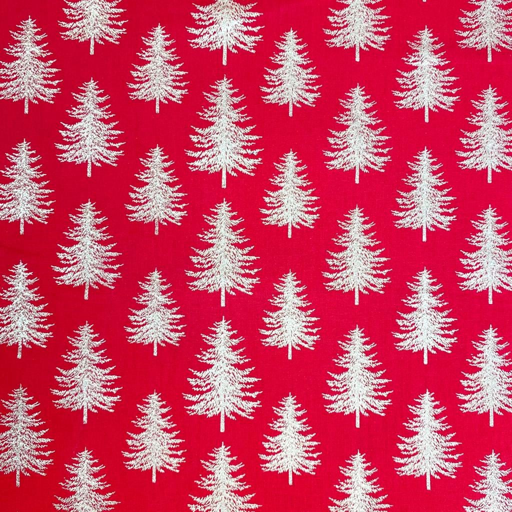 Printed Christmas Cotton, 'Christmas Red' - 45" Wide