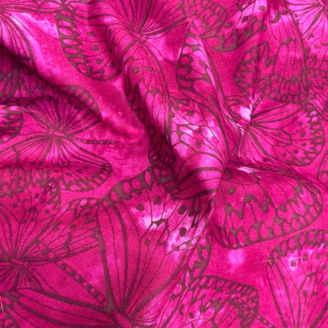 3 Metres Melody Quilting Cotton, 'Pink Butterfly' - 55" Wide