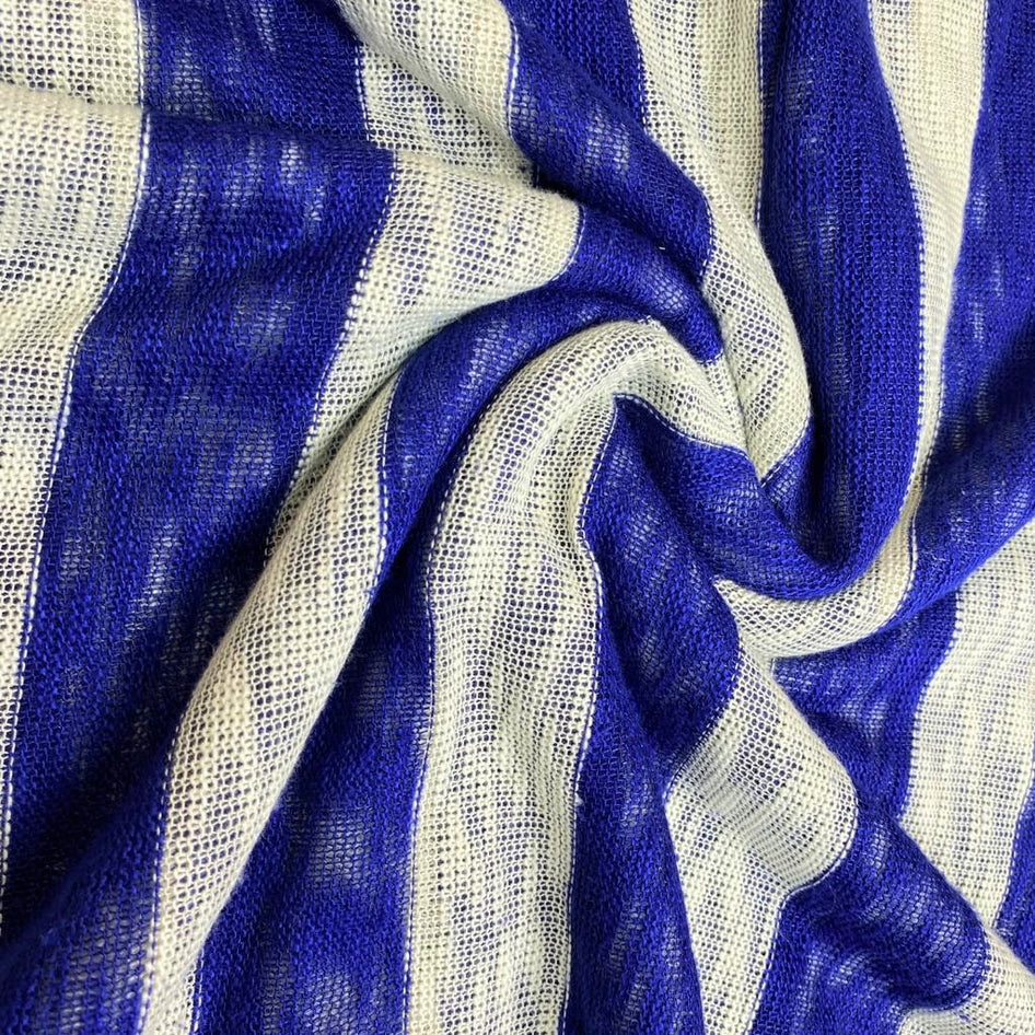 3 Metres Cuddle Knit Jersey, 'Blue & White' - 55" Wide