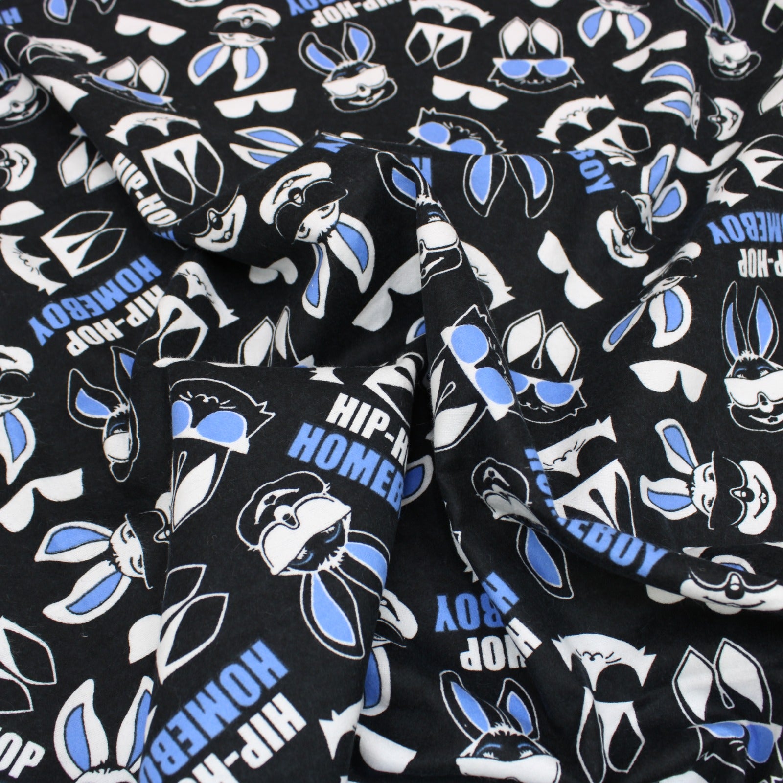 Sold Per Metre, Printed Brushed Cotton, 'Hip-Hop Homeboy' - 44" Wide