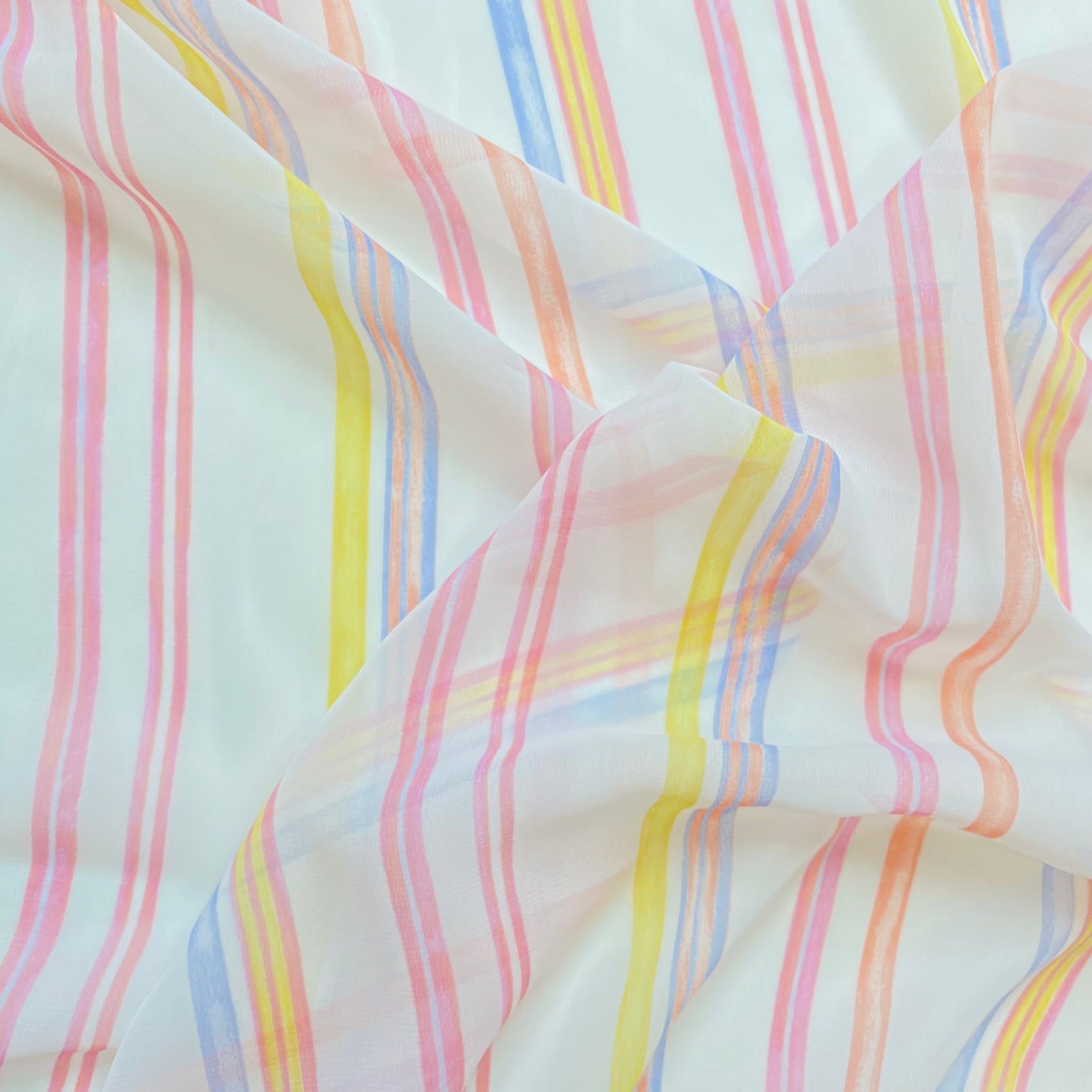 3 Metres, Printed Chiffon, 'Pastels' - 55" Wide