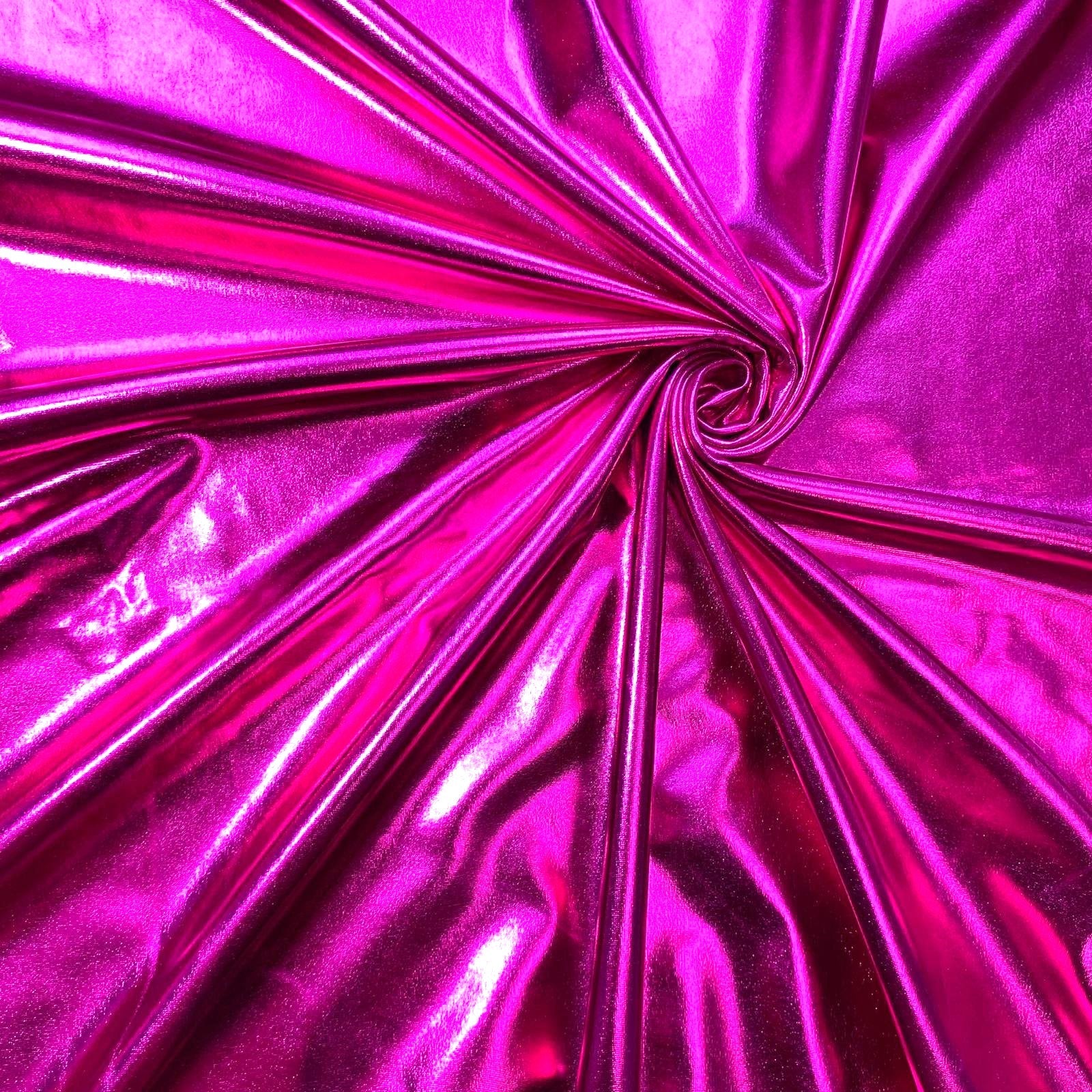 Super Soft Metallic Lycra, 'Barbie Pink' - 55" Wide