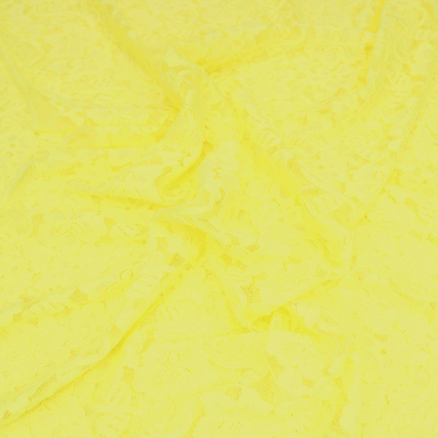 3 Metres, Stretch Lace, 'Bright Yellow' - 55" Wide