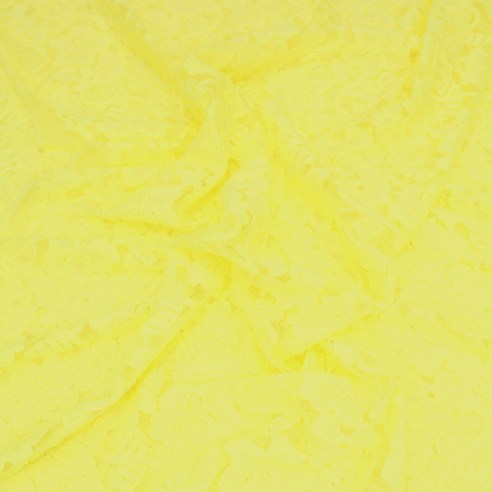 3 Metres, Stretch Lace, 'Bright Yellow' - 55" Wide