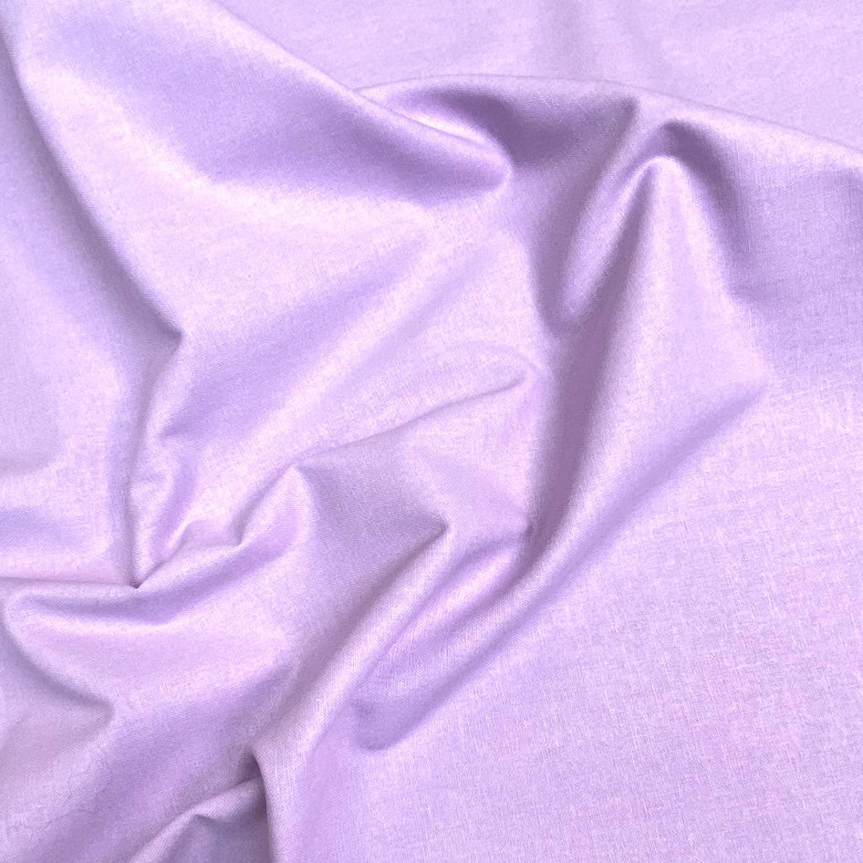 Sold Per Metre, High Thread Count Cotton Poplin, 'Lilac, Shade 30' - 45" Wide