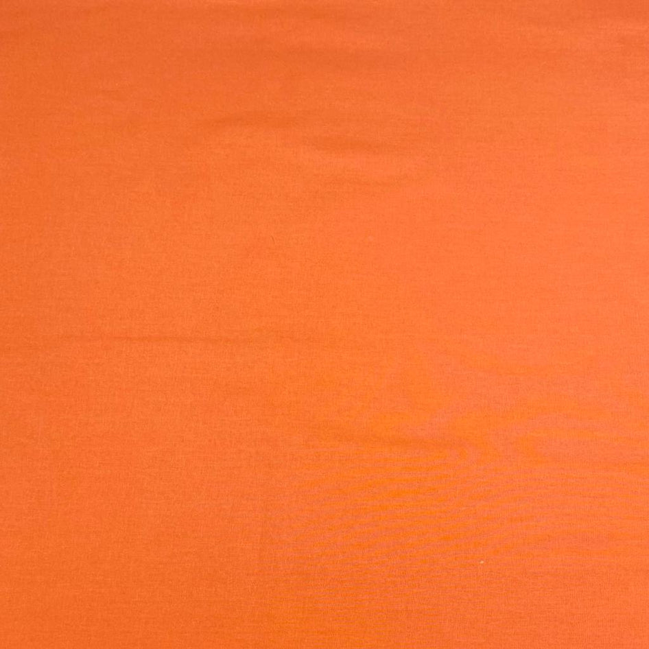 Sold Per Metre, High Thread Count Cotton Poplin, 'Tangerine, Shade 41' - 45" Wide