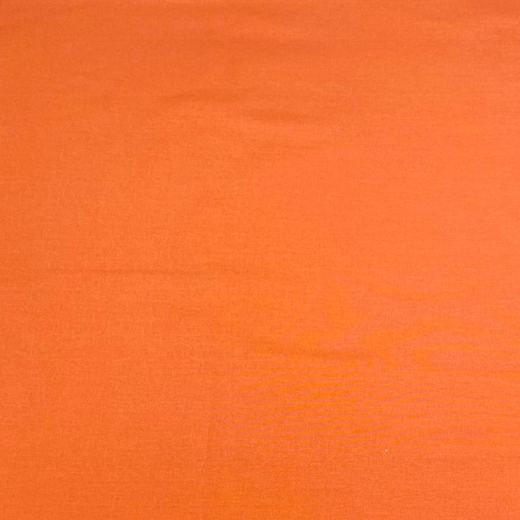 Sold Per Metre, High Thread Count Cotton Poplin, 'Tangerine, Shade 41' - 45" Wide