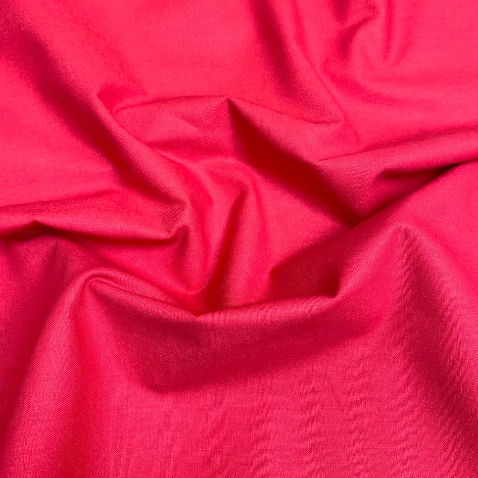 Sold Per Metre, High Thread Count Cotton Poplin, 'Scarlet Red, Shade 43' - 45" Wide