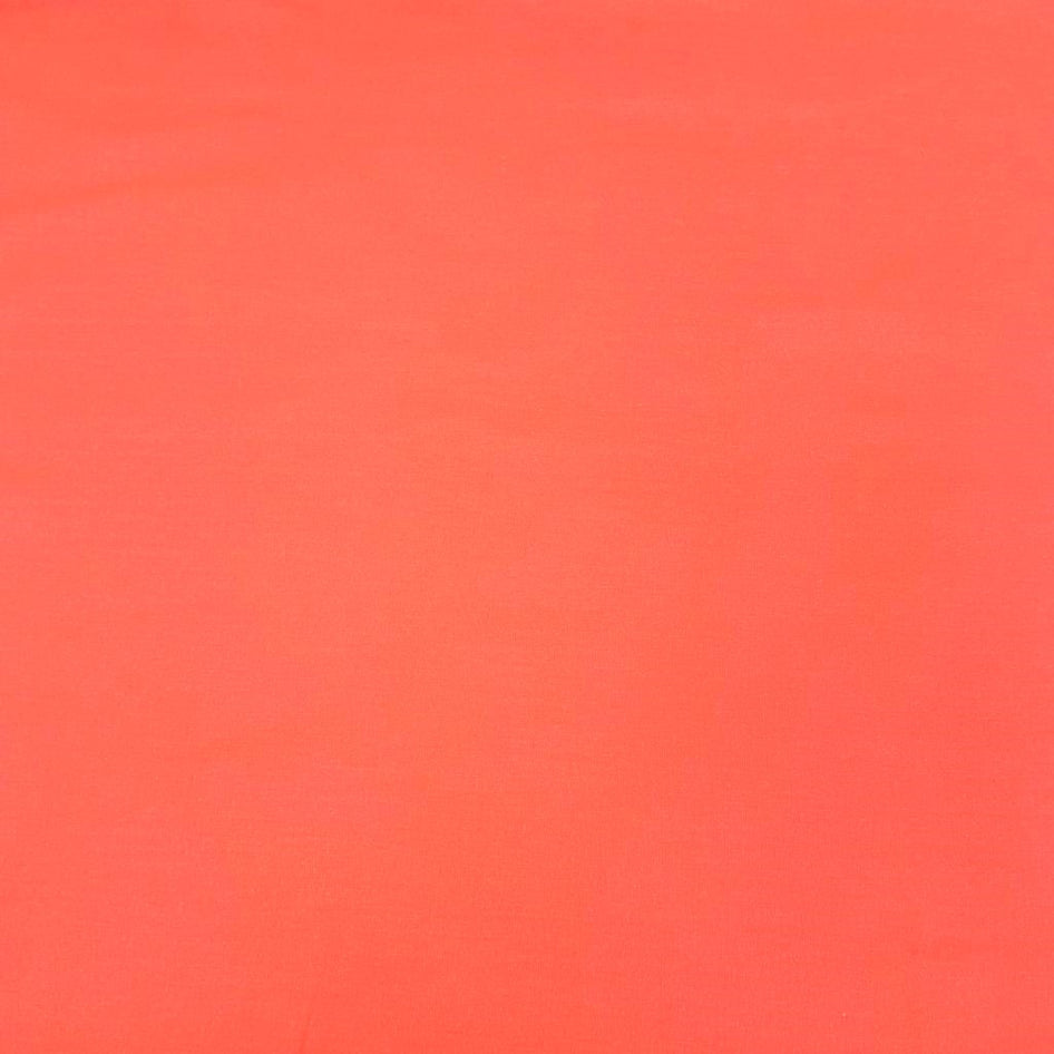 Sold Per Metre, High Thread Count Cotton Poplin, 'Coral Orange, Shade 42' - 45" Wide