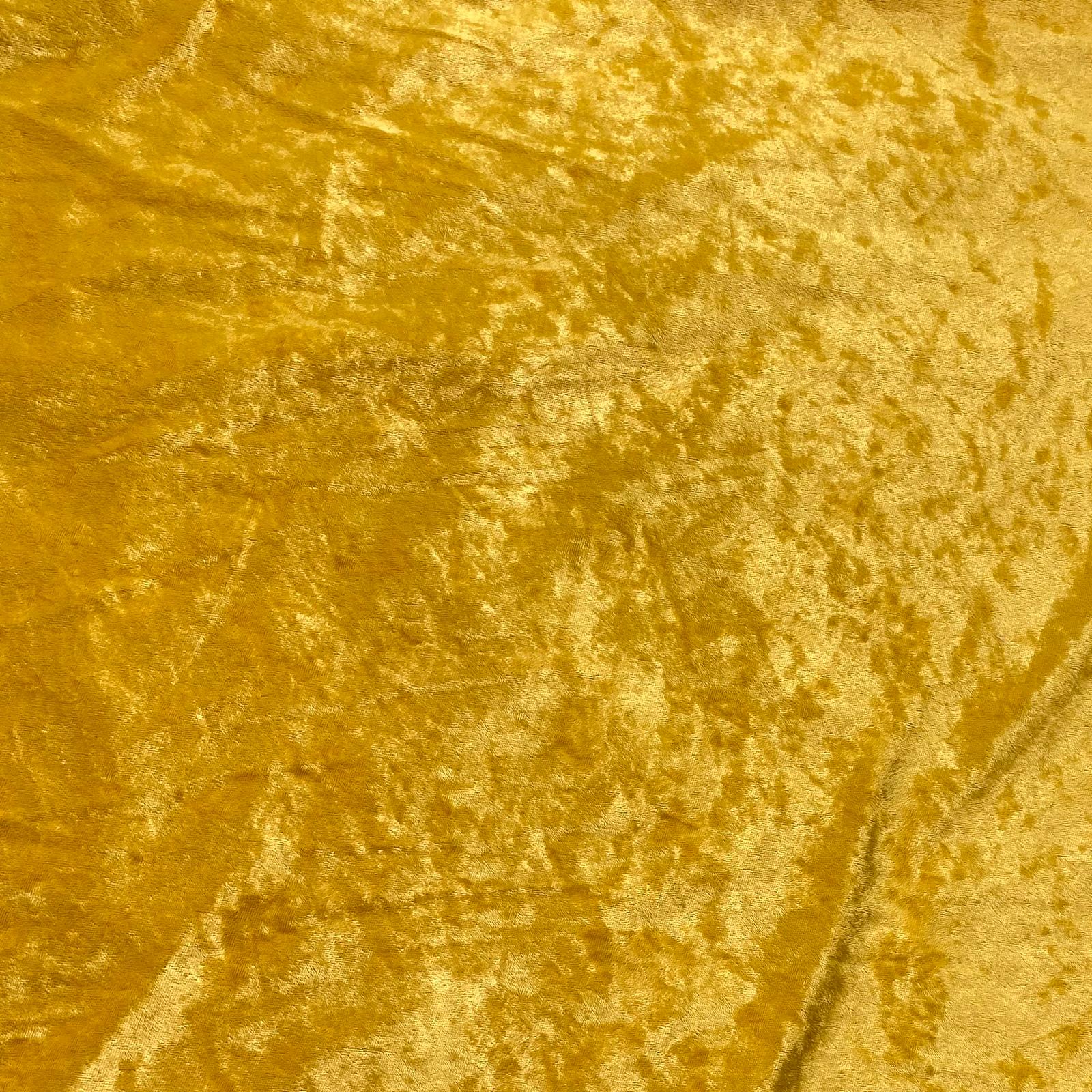 3 Metres, Luxurious Crushed Spandex Velvet, 'Antique Gold' - 55" Wide