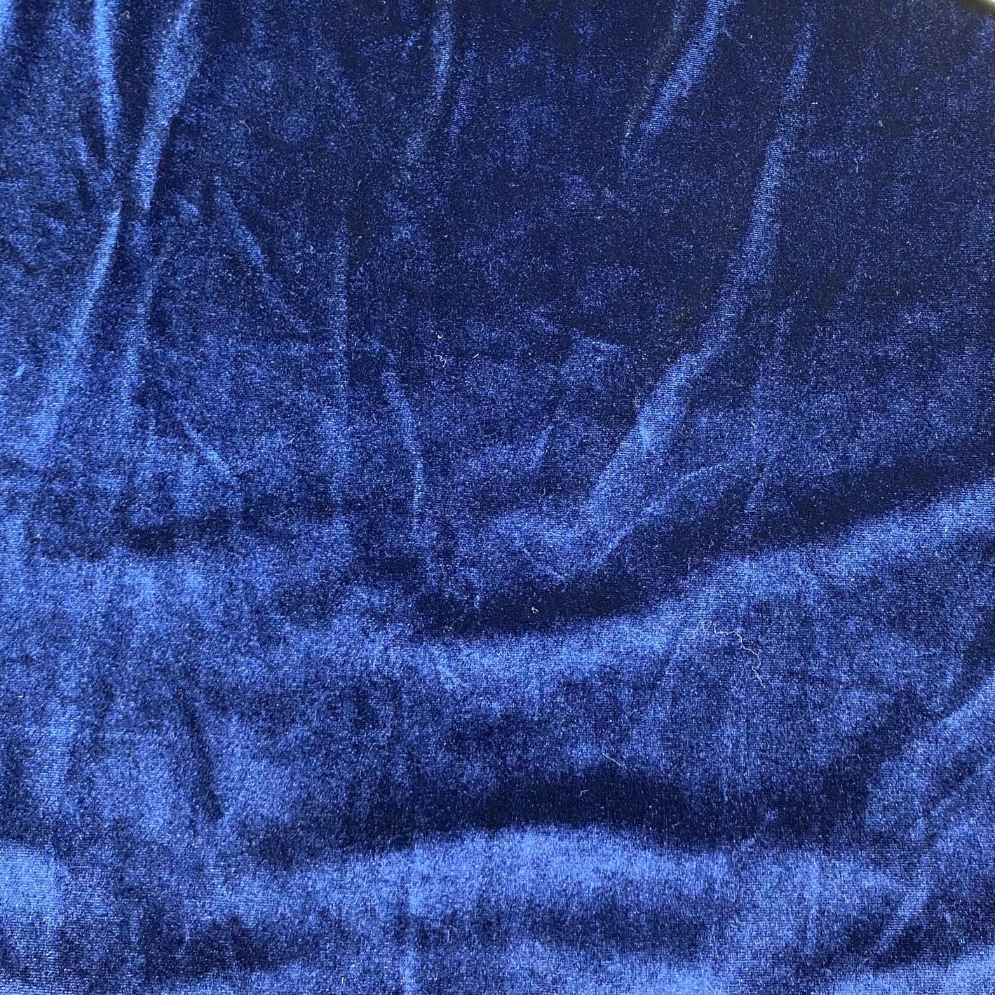 3 Metres, Luxurious Plush Spandex Velvet, 'Navy Blue' - 55" Wide