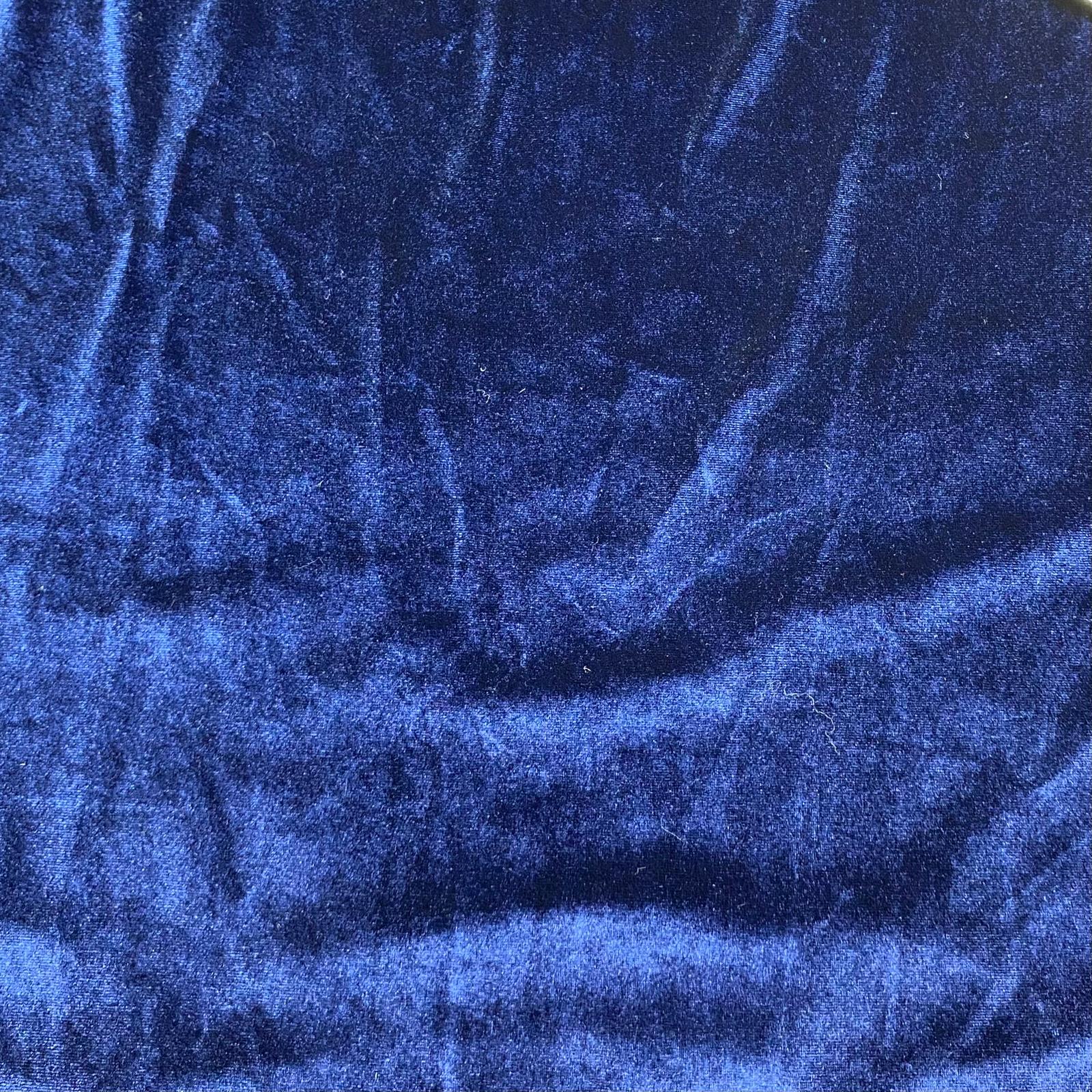 3 Metres, Luxurious Plush Spandex Velvet, 'Navy Blue' - 55" Wide