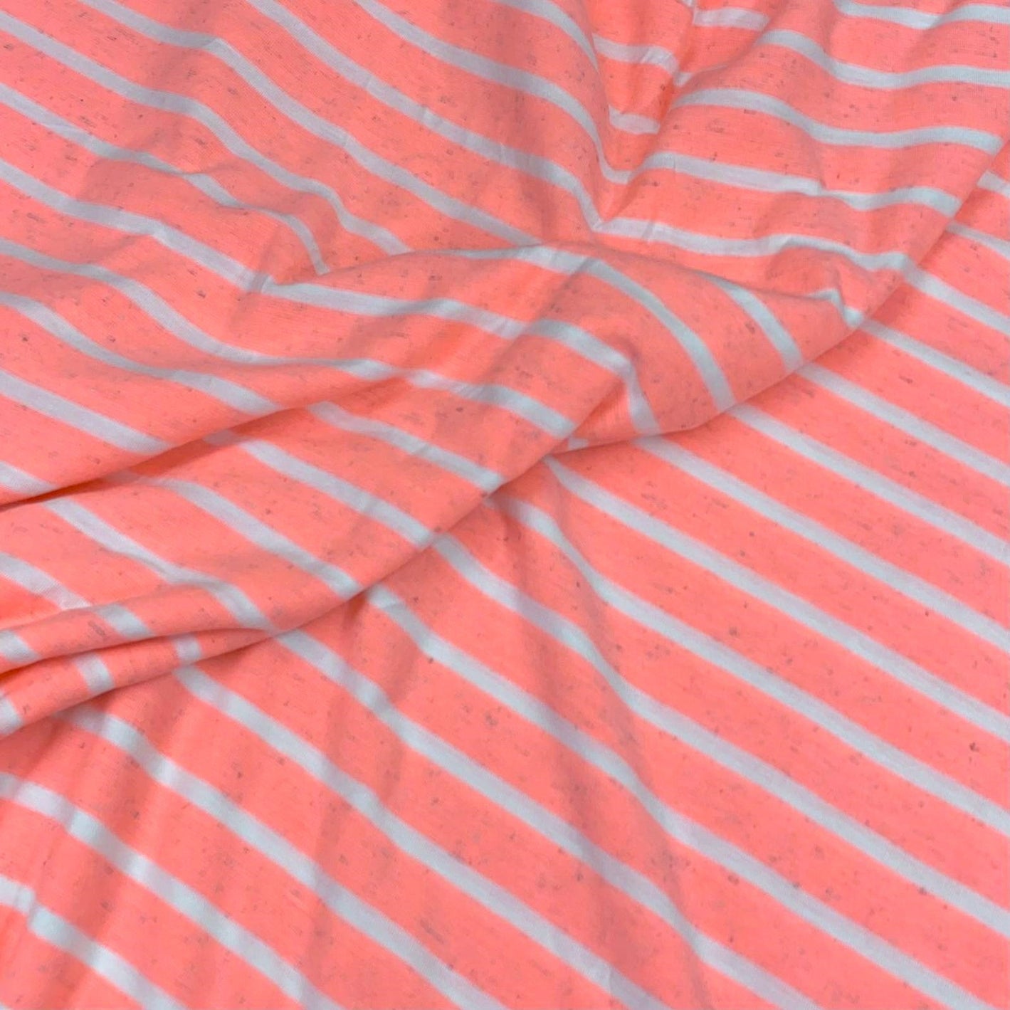Sold 3 Metres Striped Jersey, 'PINK &WHITE' - 55" Wide