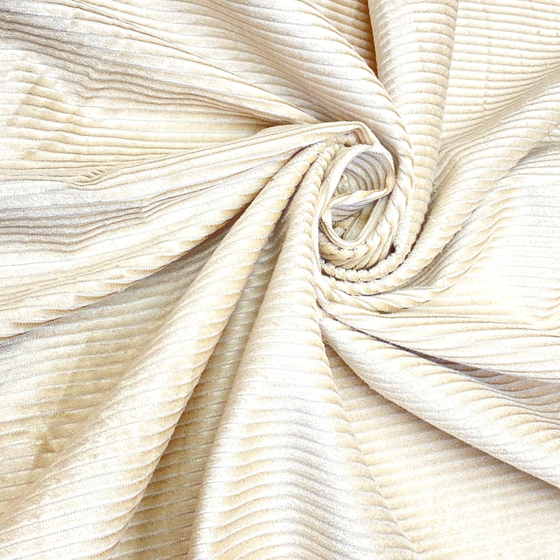 Sold 3 Metres Plain Cotton Corduroy, 'CHAMPAGNE' -55" Wide