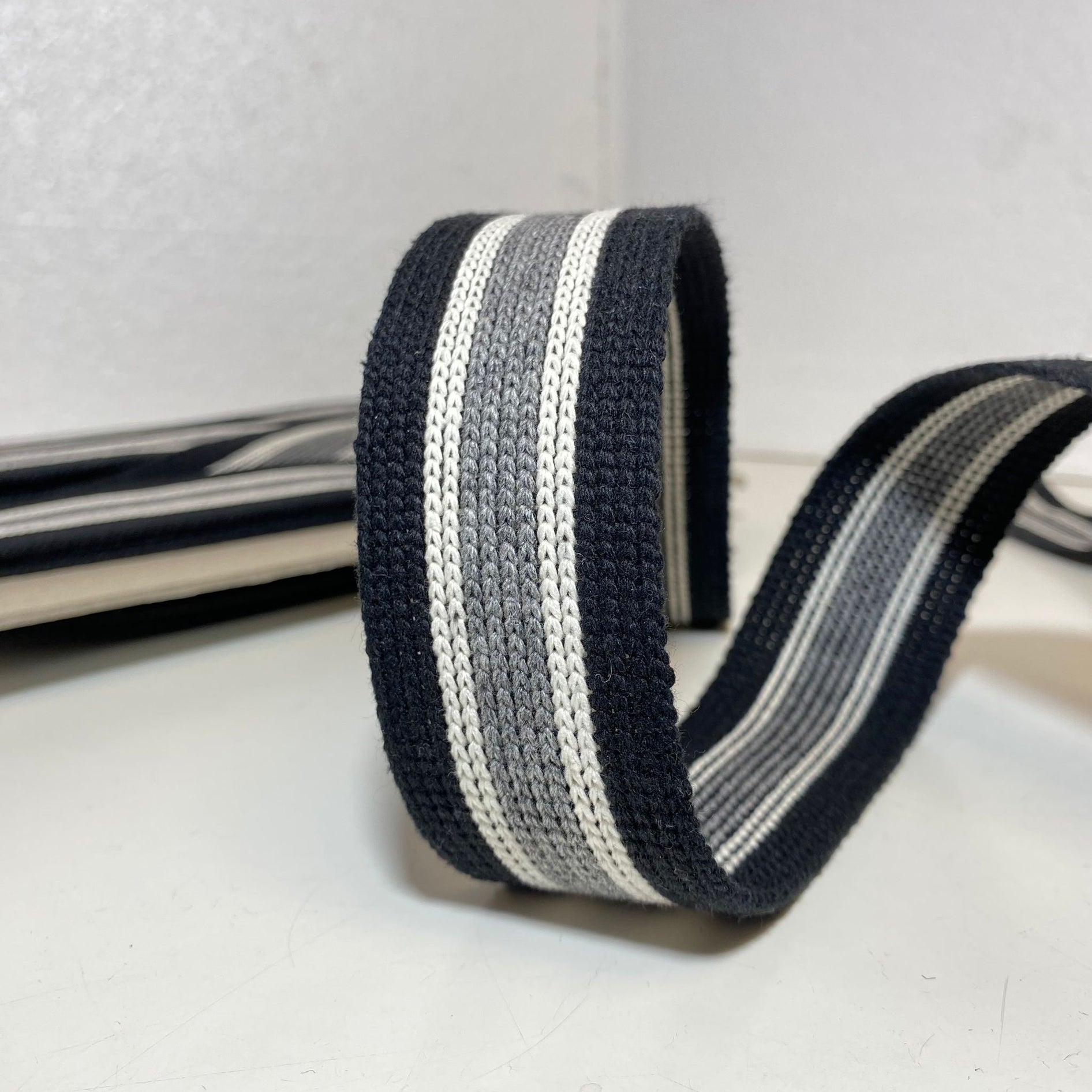 Per Metre Stripped Cotton Tape Webbing: For Bag Straps- 38mm / 40mm