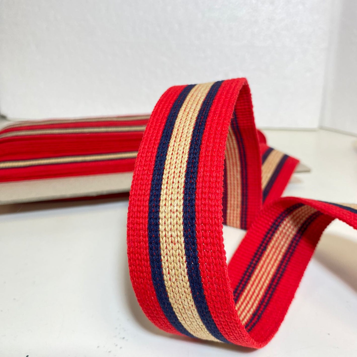 Per Metre Stripped Cotton Tape Webbing: For Bag Straps- 38mm / 40mm