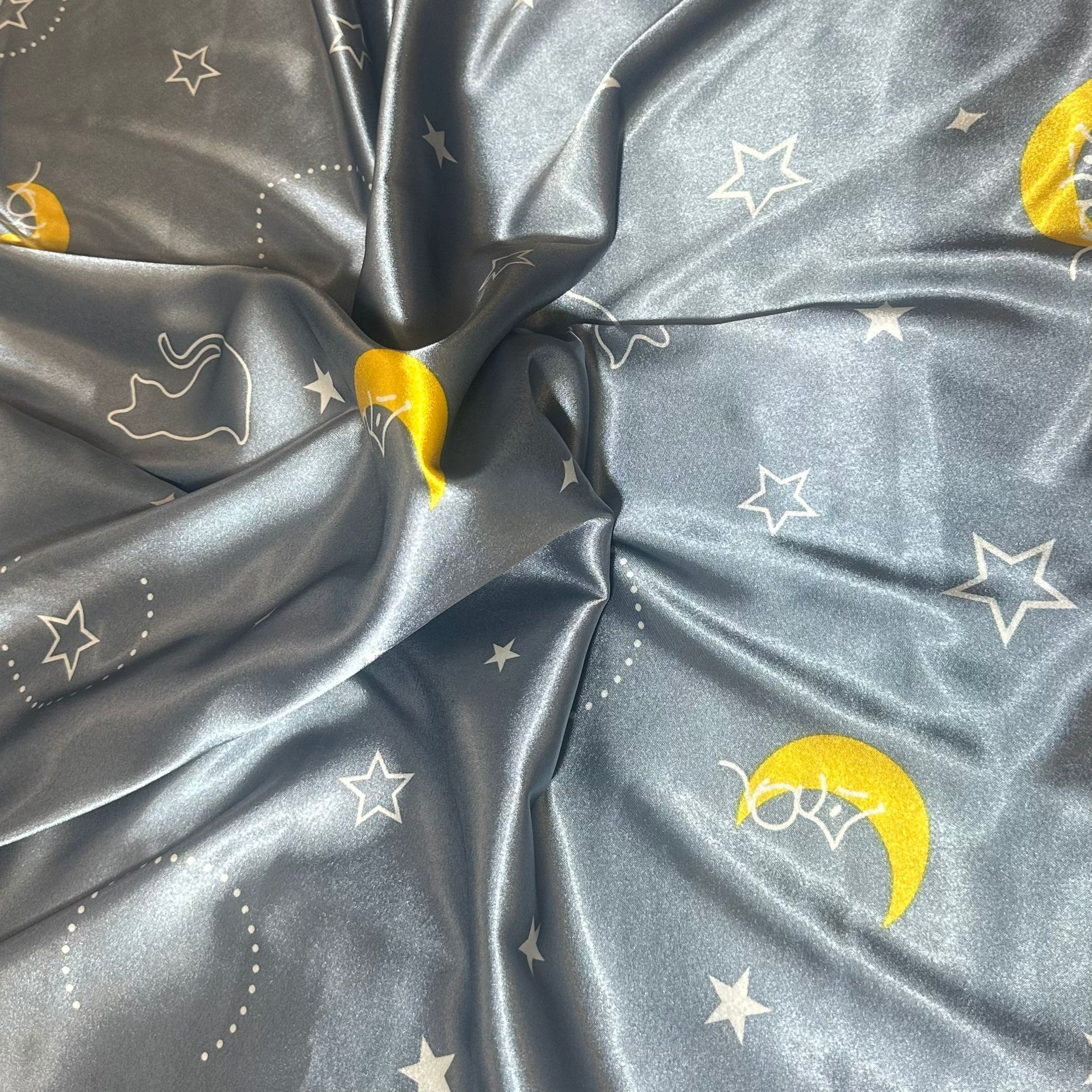 Soft Printed Satin, 'MOON' - 55" Wide (3 Metres)